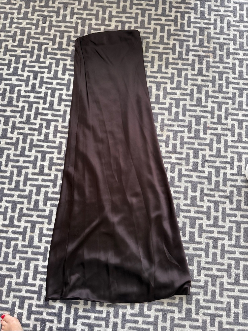Norma Kamali Black Satin Maxi Skirt